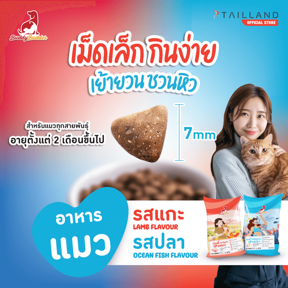 อาหารแมว BUDDY BUDDER สูตรบัดดี้ โพไซดอน รสปลา โซเดียมต่ำ ไม่เติมเกลือ (1.2 KG X 2)_2